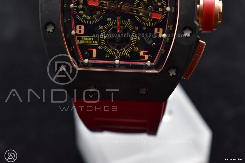 Lotus Edition 1020 RM011 Crystal Dial A7750 V Rubber Red on Strap ModernLook Best Chrono NTPT KVF 1:1 1117